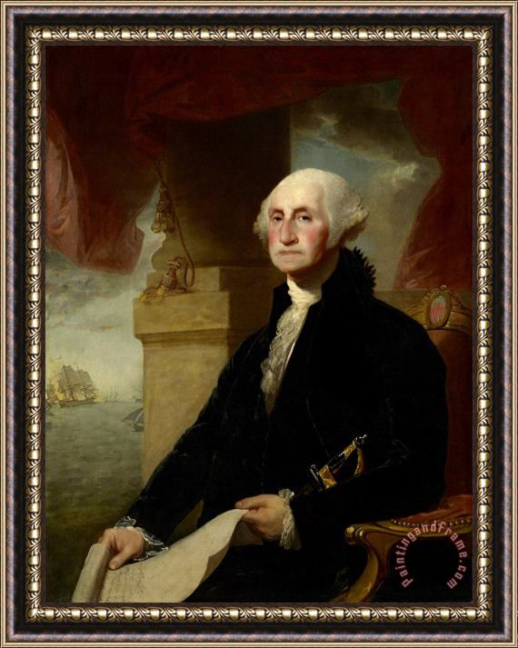 Gilbert Stuart George Washington [the Constable Hamilton Portrait] Framed Painting